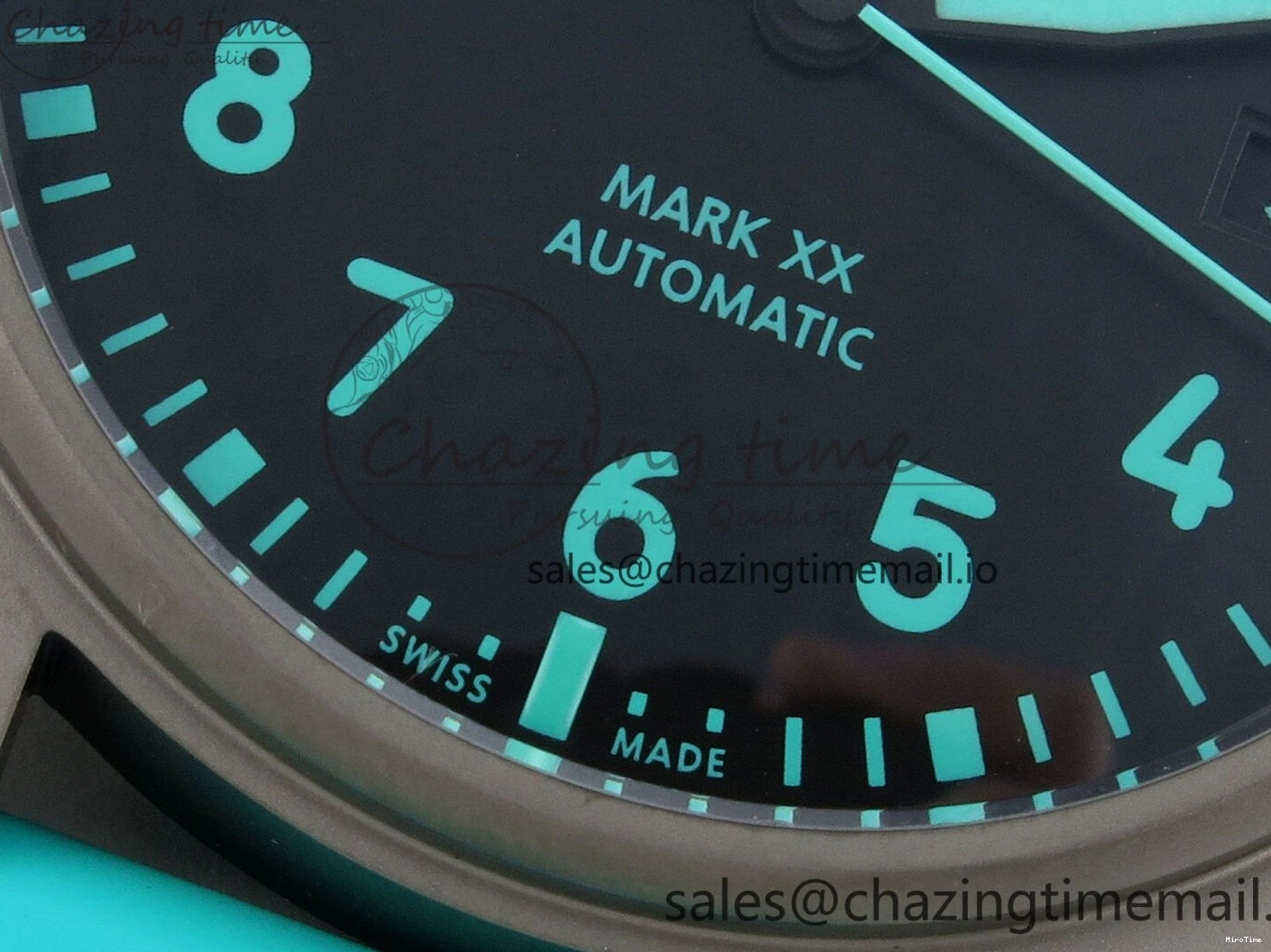 MIROTIME 1227 Pilot Mark XX BLSF 1:1 Best Edition Black Blue Dial on Blue Rubber Strap MIYOTA Sleek 6989